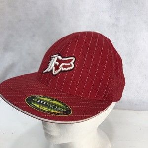 Red Fox Racing MotoCross  Flatbill Hat With Pinstripes 210 Fitted 6.5